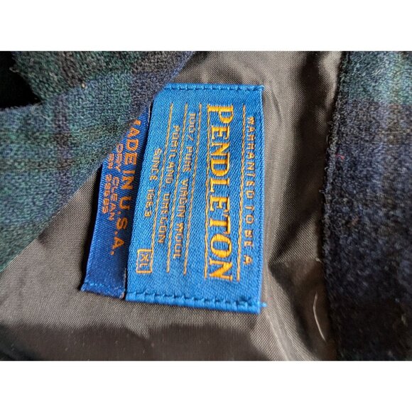 Pendleton Black Green Tartan Wool Shirt XL - Authentic Plaid Button-Up With Pock - Picture 2 of 6